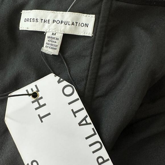 Dress The Population Aura Chiffon Halter Maxi Dress Evening Date Black M NWT - Picture 8 of 13